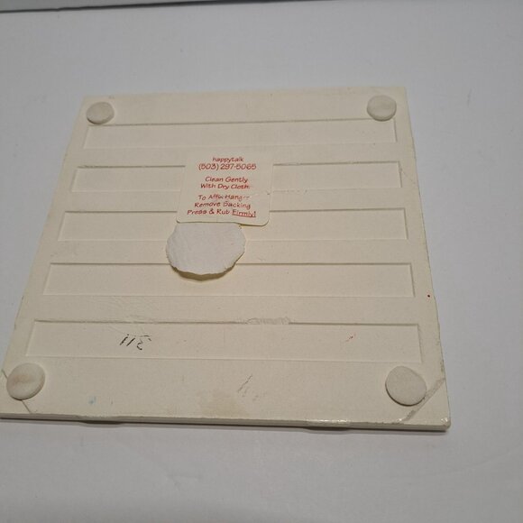 Happy Talk Trivet Tile Christmas Santa Star Tree Square 6" Wall Decor Ceramic - Picture 4 of 6